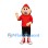 Boy Mascot Costume with Red Cap and Red Shirt