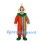 Clown Mascot Costume with Colorful Striped Suit and Green Collar