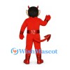 Devil Mascot Costume with Red Suit and Black Goatee
