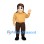 Pilot Mascot Costume with Brown Aviator Cap and Tan Shirt