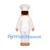 Chef Mascot Costume with White Suit and Red Bow Tie