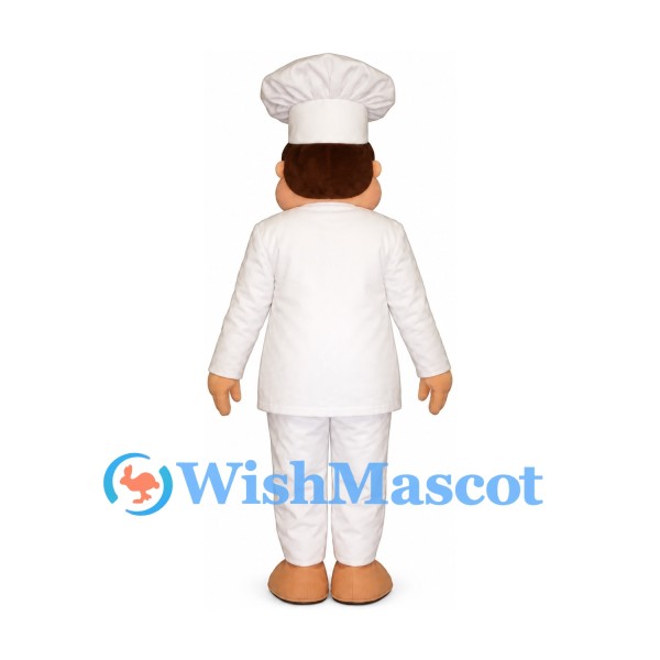 Chef Mascot Costume with White Suit and Red Bow Tie