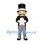 Gentleman Mascot Costume with Black Tailcoat and Tall Top Hat