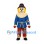 Scarecrow Mascot Costume with Blue Jacket and Patched Pants