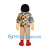 Man Mascot Costume with Colorful Shirt and Tan Pants