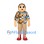 Man Mascot Costume with Colorful Shirt and Tan Pants