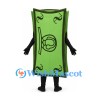 Banknote Mascot Costume in Green with Currency Symbols