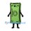 Banknote Mascot Costume in Green with Currency Symbols