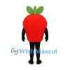 Apple Mascot Costume in Red with Green Leaves