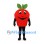 Apple Mascot Costume in Red with Green Leaves