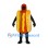 Hot Dog Mascot Costume with Yellow Mustard and Textured Bun