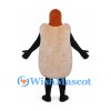 Hot Dog Mascot Costume with Red and Yellow Condiment Stripes