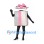 Gift Box Mascot Costume in Silver with Pink Bow