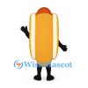 Hot Dog Mascot Costume with Smiling Sausage and Golden Bun
