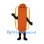 Hot Dog Mascot Costume with Smiling Sausage and Golden Bun