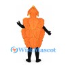 Grapes Mascot Costume in Orange with Leaf Hood
