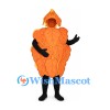 Grapes Mascot Costume in Orange with Leaf Hood