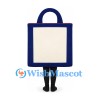 Shopping Bag Mascot Costume in Navy Blue and Cream