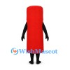 Zipper Mascot Costume in Red with Cream Zip Detail