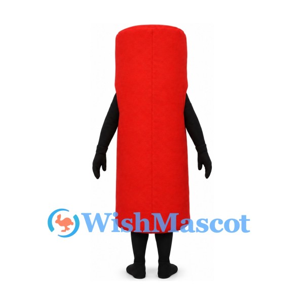 Zipper Mascot Costume in Red with Cream Zip Detail