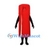 Zipper Mascot Costume in Red with Cream Zip Detail