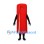 Zipper Mascot Costume in Red with Cream Zip Detail