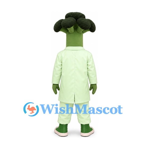 Broccoli Mascot Costume with Pale Green Suit