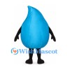 Water Drop Mascot Costume in Blue with Smiling Face