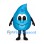 Water Drop Mascot Costume in Blue with Smiling Face