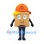 Cardboard Box Mascot Costume with Orange Cap and Smiling Face
