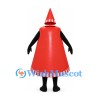 Lighthouse Mascot Costume in Red with Cone Roof