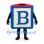 Alphabet Block Mascot Costume with Blue Letter B and Red Top