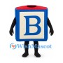 Alphabet Block Mascot Costume with Blue Letter B and Red Top