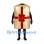 Gift Box Mascot Costume in Gold with Red Ribbon