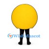 Smiley Face Mascot Costume in Yellow with Round Body