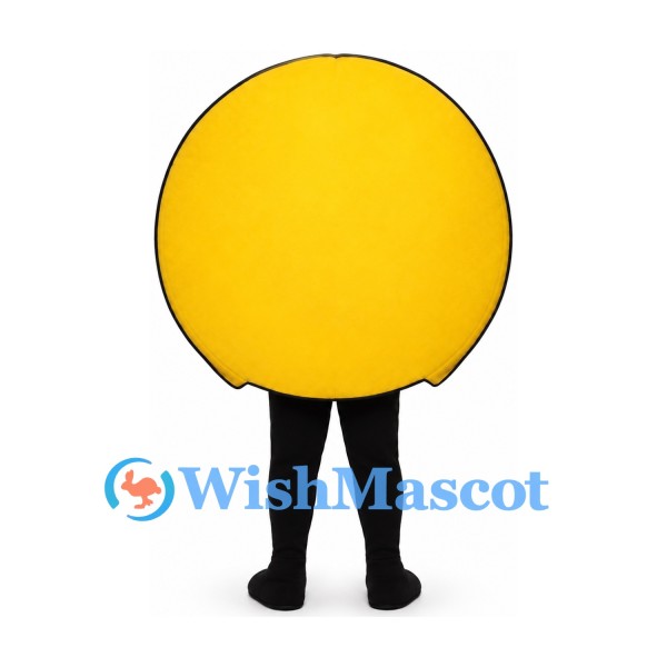 Smiley Face Mascot Costume in Yellow with Round Body