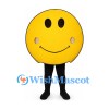 Smiley Face Mascot Costume in Yellow with Round Body