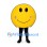 Smiley Face Mascot Costume in Yellow with Round Body