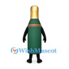 Champagne Bottle Mascot Costume in Green with Gold Neck