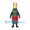 Champagne Bottle Mascot Costume in Green with Gold Neck