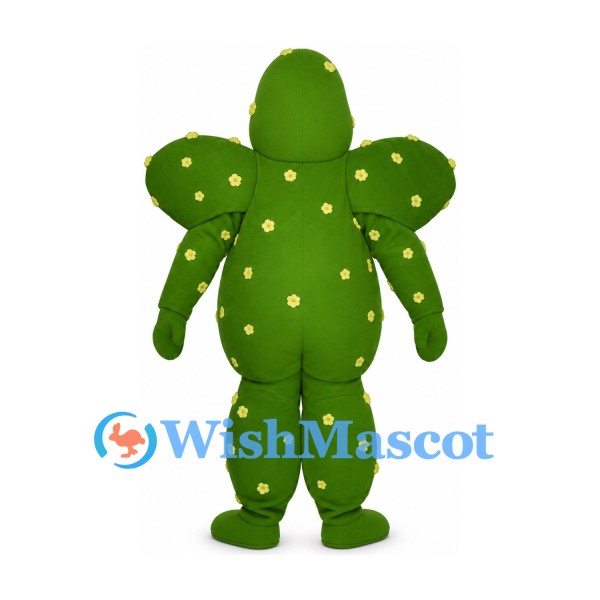 Cactus Mascot Costume in Green with Yellow Spines