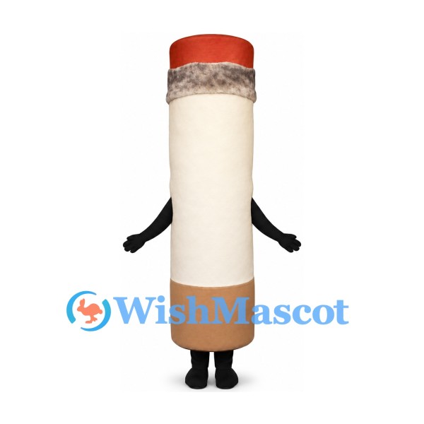 Cigarette Mascot Costume with Brown Filter and Red Tip