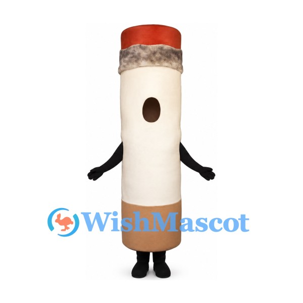 Cigarette Mascot Costume with Brown Filter and Red Tip