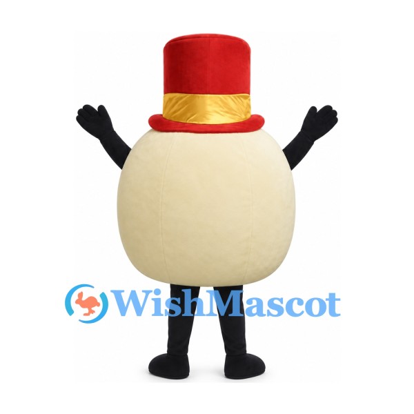 Eyeball Mascot Costume with Red Top Hat and Blue Iris
