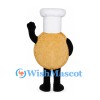 Pizza Chef Mascot Costume with White Hat and Printed Toppings