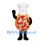 Pizza Chef Mascot Costume with White Hat and Printed Toppings