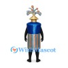 Party Popper Mascot Costume with Striped Body and Star Spray