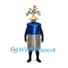 Party Popper Mascot Costume with Striped Body and Star Spray