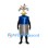 Party Popper Mascot Costume with Striped Body and Star Spray