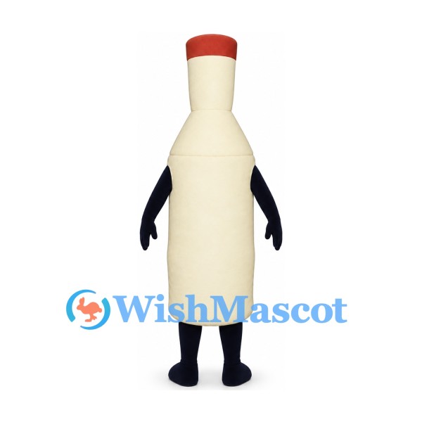 Bottle Mascot Costume in Cream with Red Cap
